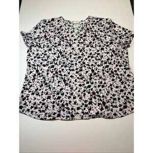 Scrubstar Cheetah Bloom Print Short Sleeve Scrub Top Size 3XL
